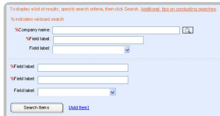 Advanced search criteria