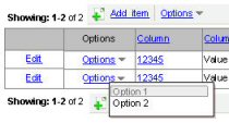 Options list